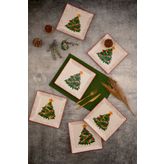 Ceratale Yılbaşı 6' Lı Kare Servis Tabağı 23 cm