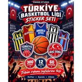 Ceres Studio Türkiye Basketbol Ligi Takım Formaları ve Basketbol Sticker Seti - Defter, Ajanda ve Hediye Süsleme Etiketleri - 1 - Çok Renkli