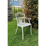 CERİTTİ Ferforje Görünümlü Plastik Sandalye, Bahçe, Balkon ve Dış Mekanda Kullanılabilir, 2 Yıl Garantili, 150 KG Taşıma Kapasiteli, Tek Plastik Sandalye (Beyaz Renk Tek Sandalye, Standart)