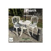 Ceritti Istanbul Model Ferforje Görünümlü 60 Cm Çap Plastik Masa Ve Sandalye Balkon Takım 2 Sandalye 1 Masa