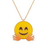 Çeşithane Gümüş Rose El Sallayan Emoji Bayan Kolye