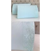 Çeyiz Bahçesi Sarmaşık 2 Adet 50x70 cm Fransız Güpürlü Nil Yeşili Yastık Kılıfı
