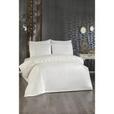 Çeyiz Diyarı Fransız Dantelli Seda Çeyizlik Nevresim Takımı Krem - 200 x 220 cm