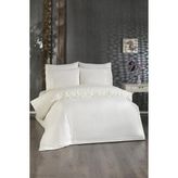 Çeyiz Diyarı Fransız Dantelli Tadım Çeyizlik Nevresim Takımı Krem - 200 x 220 cm