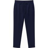 CGA Erkek Lacivert Beli Lastikli Parlak Kumaş Pantolon - 2XL