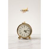 ChaCha Home Serene Bell Vintage Metal Çalar Saat & Premium Masaüstü Dekoratif Obje (16x14 cm)