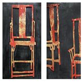 Chairs İkili Set Yağlı Boya Dokulu Tablo