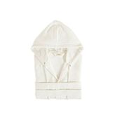 Chakra Vıola Bambu Pamuk Kapüşonlu Unisex Bornoz - Beyaz