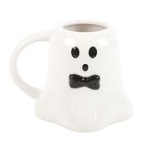 Charming Halloween Mr Boo Ghost Kupa Siyah Papyonlu - Birinci Sınıf Seramik, Mikrodalga ve Bulaşık Makinesinde Yıkanabilir - Kabak Baharatlı Latte için Cömert Kapasite, Sıcak Kakao - Ev veya Ofis için