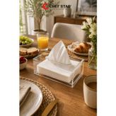 Chefstar Akrilik Peçetelik Şeffaf Peçete Kutusu Masaüstü Peçetelik