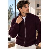 Cherry Butik Erkek Fermuarlı Dik Yaka Kalın Örgü Dokulu Slim Fit Şık Günlük Hırka