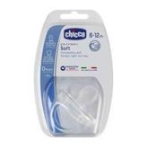 Chicco Physio Soft Silikon Emzik 6-12 Ay - Şeffaf - Siyah