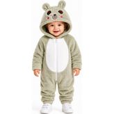 Chicsy Baby Kız Erkek Bebek Welsoft Peluş Tulum Kapüşonlu Fermuarlı Kışlık Bebek Tulumu Ayıcık Figürlü Yumuşak Polar Astronot Tulum - Yeşil - 9 - 12 Ay