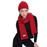 Chuba 22WK270 Kırmızı Selanik Triko Atkı ve Bere Takım