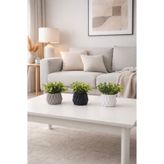 Çiçek 3 renkli modern prizma saksıda yapay bitki şöleni ev raf mutfak banyo ğremium