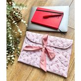 Çiçek Desen Kurdele Detaylı iPad Çantası 10-12 Inç Uyumlu
