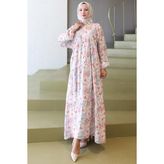 Çiçek Desenli Modal Elbise Pembe HM2797