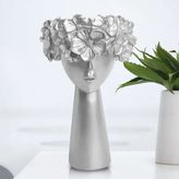 Çiçek Kız Saksı Büyük Boy, Silver