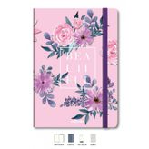 Çiçekli Defter Kareli Pembe 17x24 cm