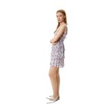 Çiçekli Mini Elbise Gipeli Askılı Katlı Volanlı
