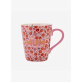 Çiçekli Pembe Stoneware Kupa 375 ml