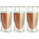 Çift Cidarlı Uzun Cam Kokteyl - Meşrubat - Latte Bardağı 350 Ml x 3 Adet 2323