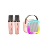 Çift Karaoke Mikrofonlu Kablosuz Bluetooth Hoparlör 5 Ses Efektli Rgb Hd Stereo Ses Usb/Sd/FM