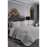 Çift Kişilik Dantelsiz Yatak Örtüsü Gri