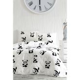 Çift Kişilik Kapitone Yatak Örtüsü Seti Panda Deseni