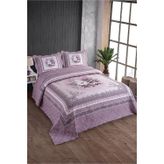 Çift Kişilik Microfiber Kapitone Yatak Örtüsü Beste Lila