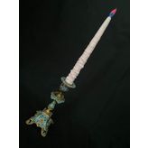 Çift Renkli Alevli Kar Masalı Şamdan Mumu 20 Cm (pembe)
