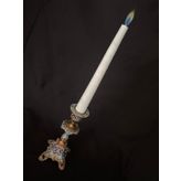 Çift Renkli Alevli Şamdan Mumu 20 Cm (nil Yeşili)
