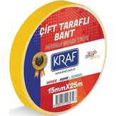 Çift Taraflı Bant, 15MM x 25M, Sarı - Genel - 0