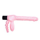 Çift Taraflı Strapon Belden Bağlamalı G-Spot Vibratör Anal Plug - B1009