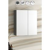 Çiğdem 55 cm Antrasit Gri Mat MDF Aynalı Asma Banyo Üst Dolabı