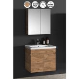 Çiğdem 55 cm Atlantik Çam MDF Seramik Lavabolu Asma Banyo Dolabı Takımı