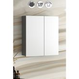 Çiğdem 65 cm Antrasit Gri Mat MDF Aynalı Asma Banyo Üst Dolabı