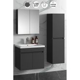 Çiğdem 65+35 Cm Antrasit Gri Mdf Lavabolu Asma Banyo Dolabı Takım Antrasit - Gri