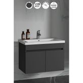 Çiğdem 80 Cm Antrasit Gri Mdf Lavabolu Asma Banyo Alt Dolabı Antrasit - Gri