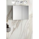 Çiğdem 80 cm Beyaz MDF Aynalı Asma Banyo Üst Dolabı