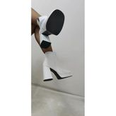 Çiğdem Beyaz Deri Platform Topuk Kadın Bot