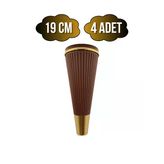 Cihan Desenli 19Cm Plastik Ayak Mobilya Masa Ve Dolap Ayağı(19Cm)(Kahverengi - Altın) Kahverengi 19Cm 19Cm - 4 Adet
