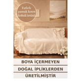 ÇIQRIK HOME 180x220 cmPamuk Keten Fırfırlı Koltuk Örtüsü Kaymaz, Yıkanabilir, Modern Şık Tasarım
