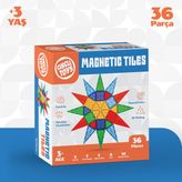 Circle Toys Magnetic Tiles Manyetik Yapı Blokları 36 Parça 3D Steam Eğitici Çocuk Oyuncağı ve Inşa Seti