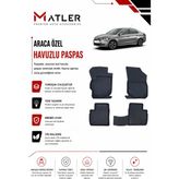 Citroen C-Elysee 2019 Model 4d Ekstra Havuzlu Paspas - Siyah