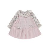 Civil Baby Çiçek Baskılı Düğmeli 6-18 Ay Pudra Elbise