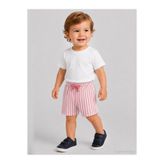 Civil Baby Çizgili Erkek Bebek Şort, Mercan, 9-12 Ay