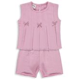 Civil Baby Kurdelalı Şortlu 6-18 Ay Pembe Takım