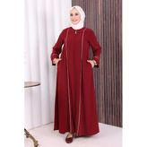 Çizgi Detaylı Ferace 6011 Bordo