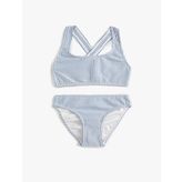 Çizgili Bikini Takımı Çapraz Askılı